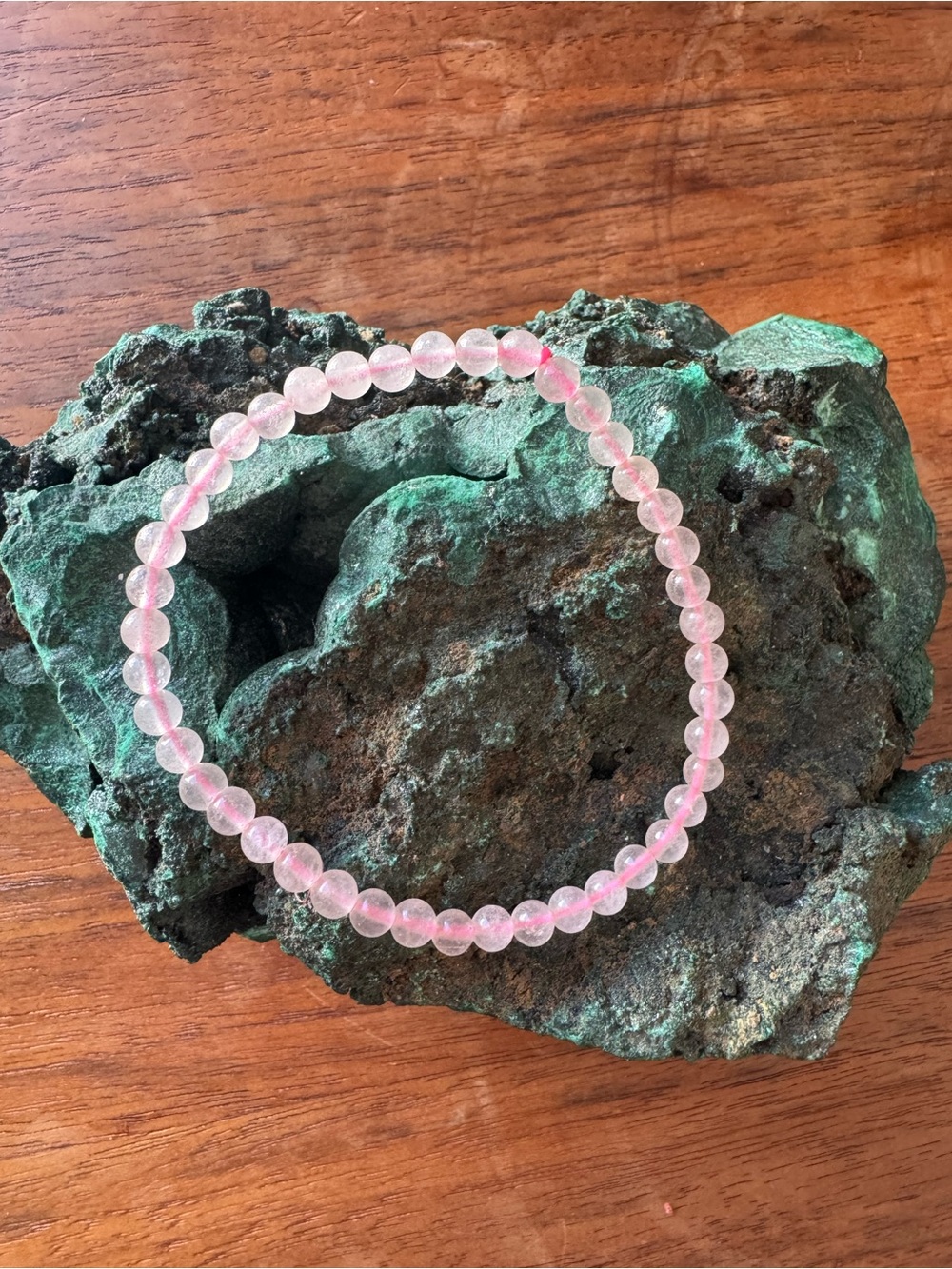 Rose Quartz Beaded Stretch Bracelet